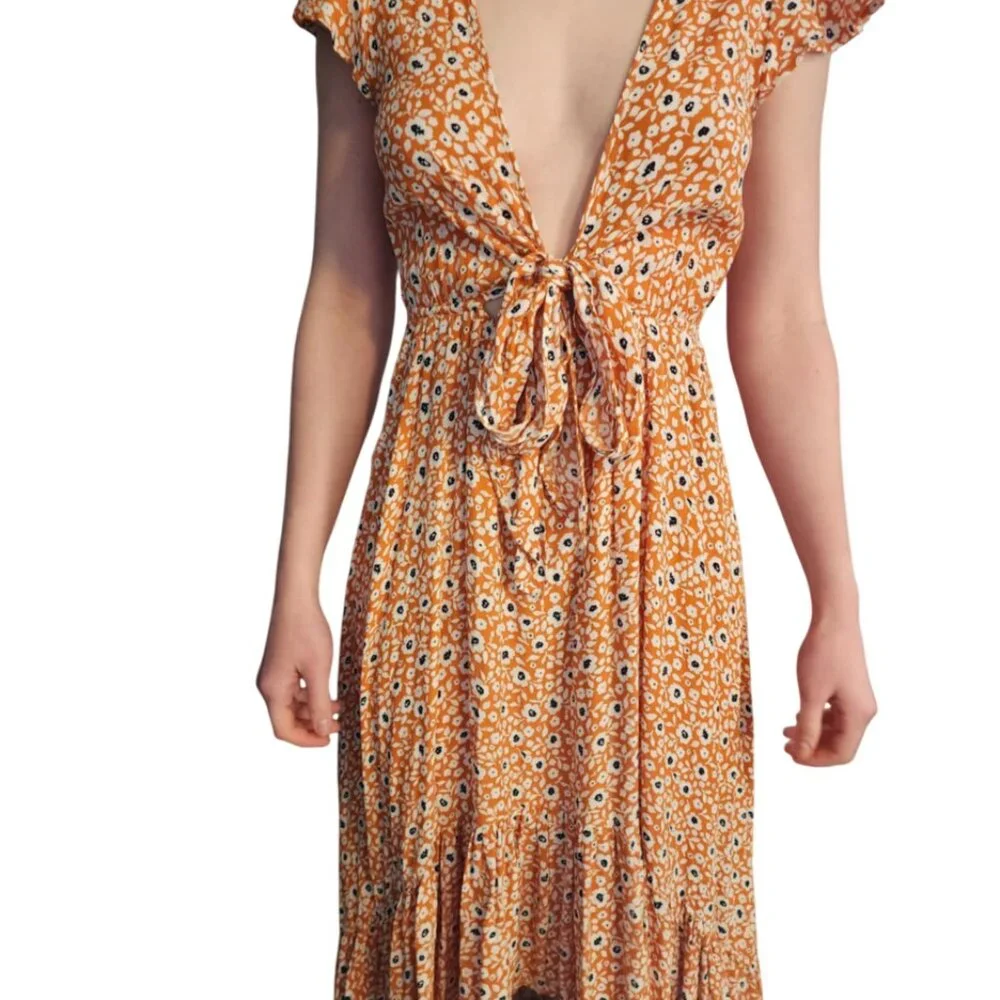 EUC Vici Front Top Wrap High/Low dress - Picture 4 of 12
